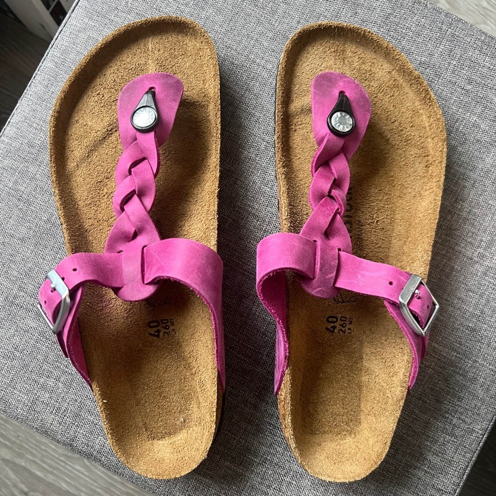 Birkenstock Fuchsia Braided Sandals 40 NEW